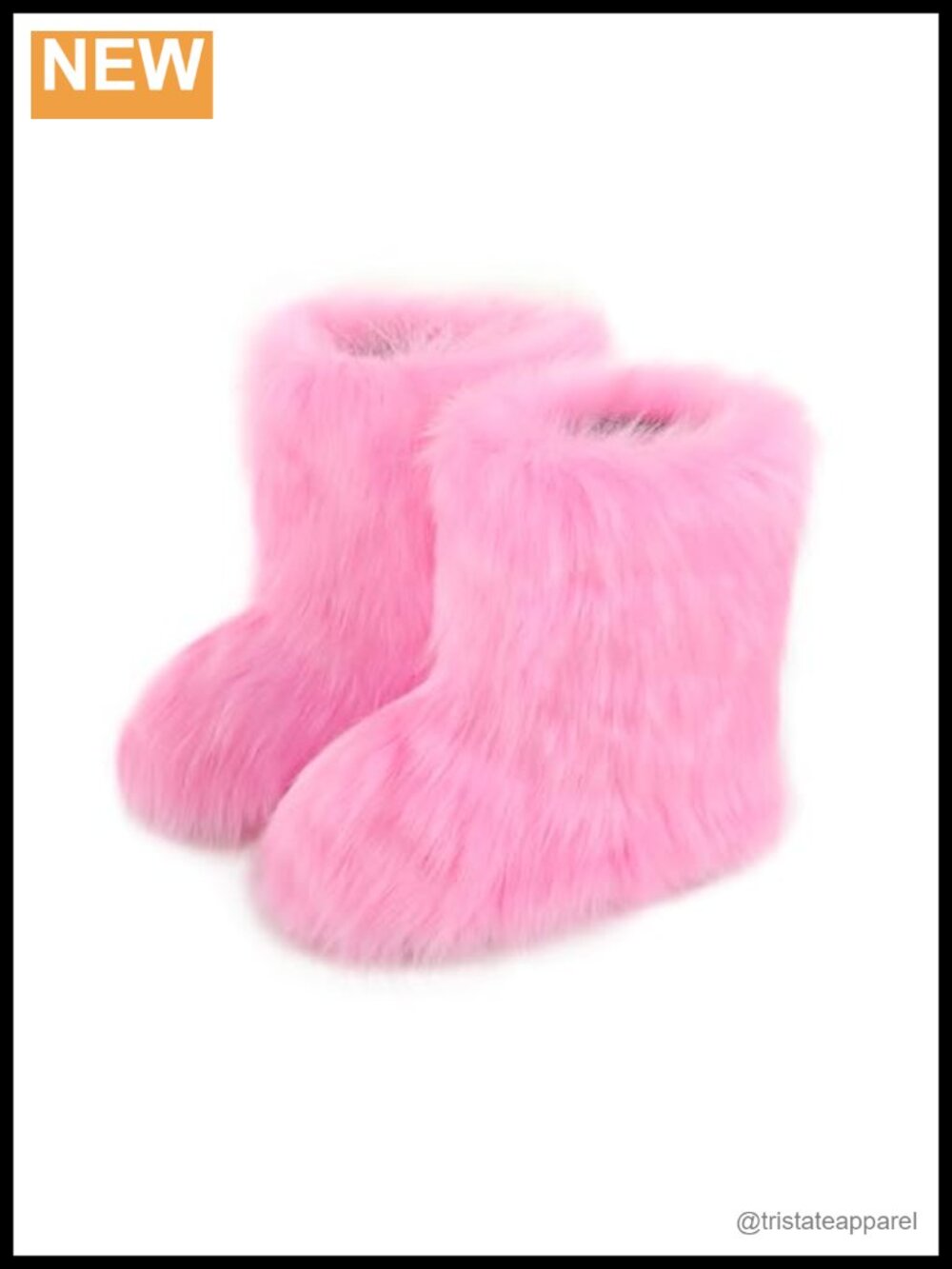 Faux Fur Mid-Calf Snow Boots Fuzzy Winter Pull-On Flats